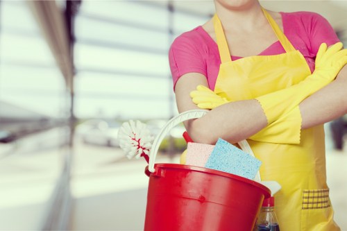 Office cleaners maintaining a workspace in SW18