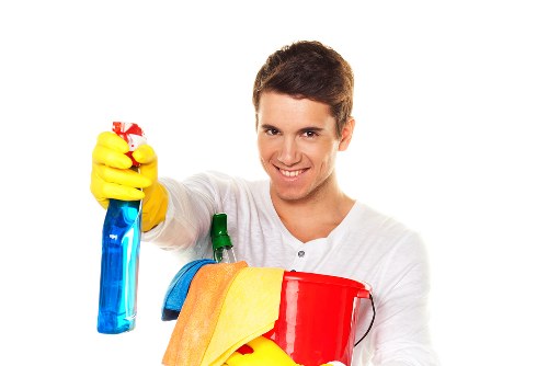 Professional cleaning of a residential outdoor terrace